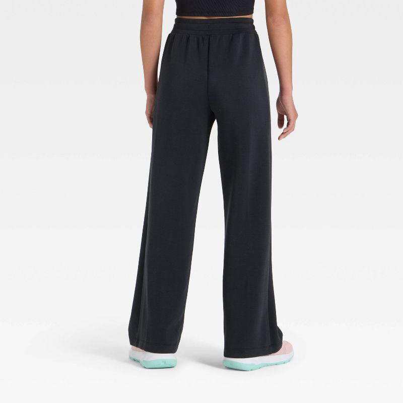 slide 2 of 3, Girls' Airy Sleek Wide Leg Pants - All In Motion™ Black XL, 1 ct