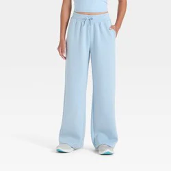 Girls' Airy Sleek Wide Leg Pants - All In Motion™ Light Blue S