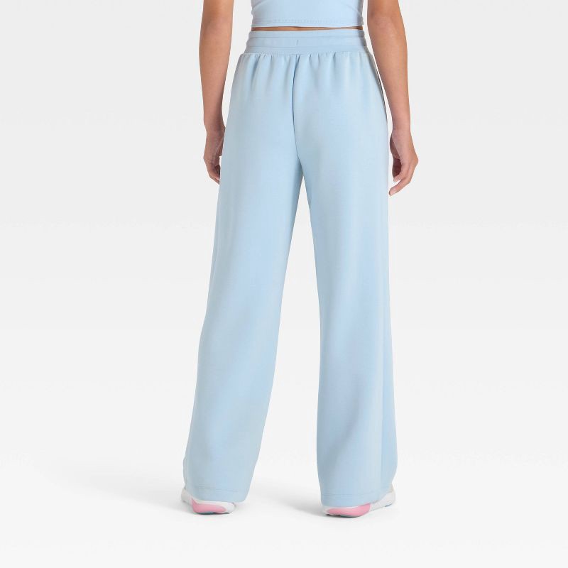 slide 2 of 3, Girls' Airy Sleek Wide Leg Pants - All In Motion™ Light Blue L, 1 ct