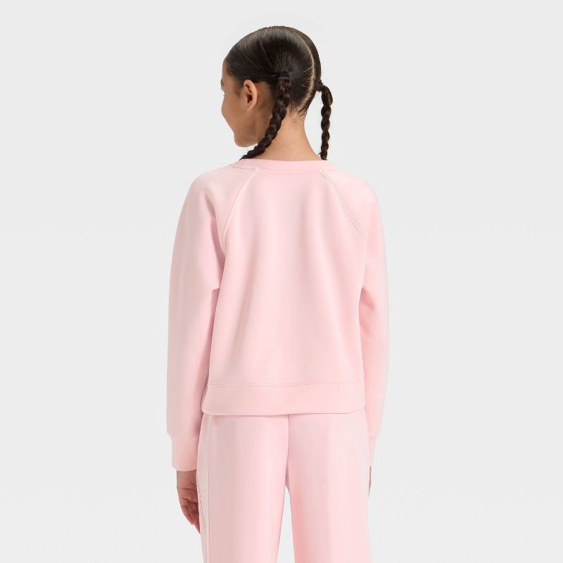 slide 2 of 3, Girls' Airy Sleek Pullover Sweatshirt - All In Motion™ Pink M, 1 ct