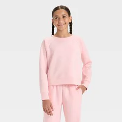 Girls' Airy Sleek Pullover Sweatshirt - All In Motion™ Pink L
