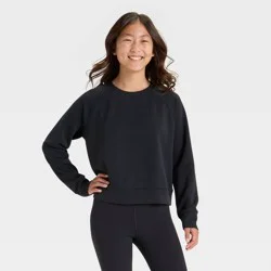 Girls' Airy Sleek Pullover Sweatshirt - All In Motion™ Black S