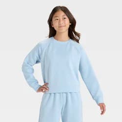 Girls' Airy Sleek Pullover Sweatshirt - All In Motion™ Blue XS
