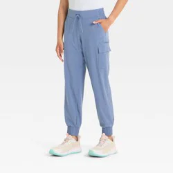 Girls' Woven Cargo Jogger Pants - All In Motion™ Slate Blue S