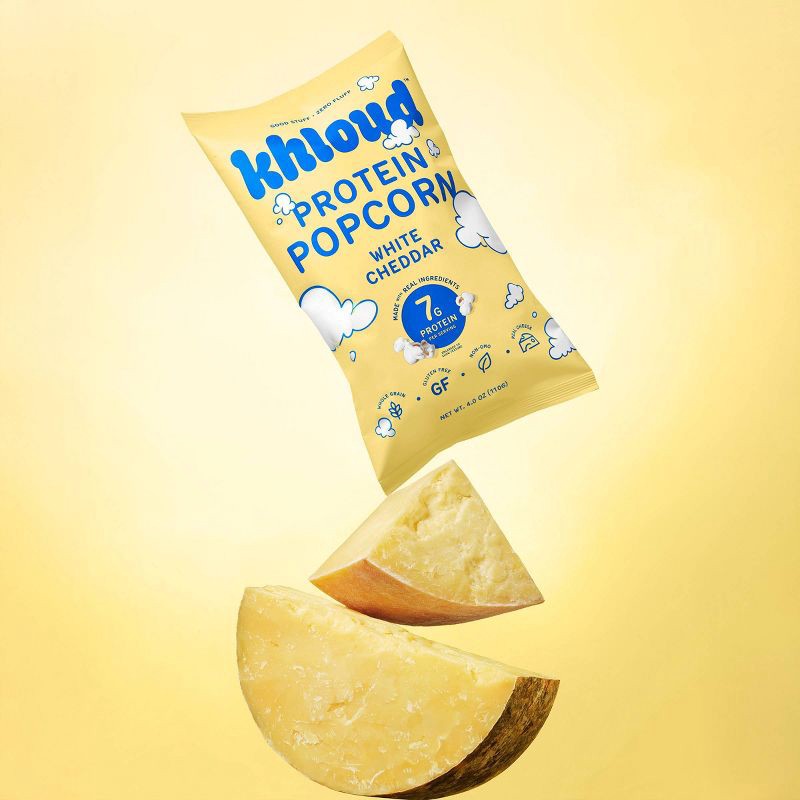slide 4 of 5, Khloud White Cheddar Protein Popcorn - 4oz, 4 oz