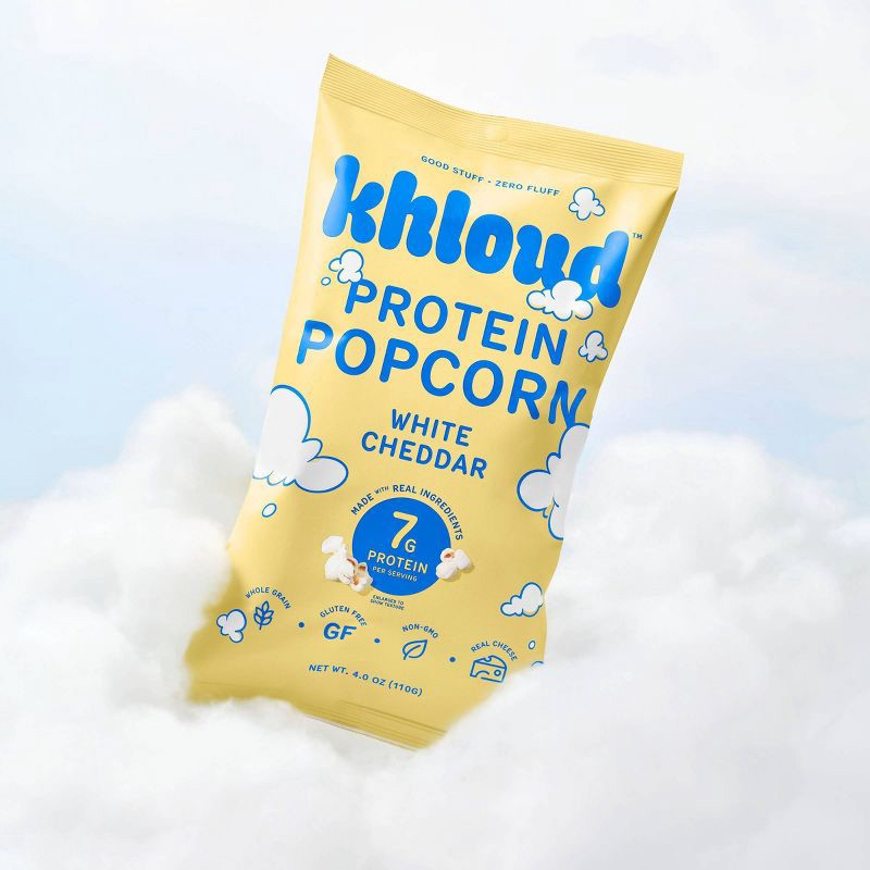slide 5 of 5, Khloud White Cheddar Protein Popcorn - 4oz, 4 oz