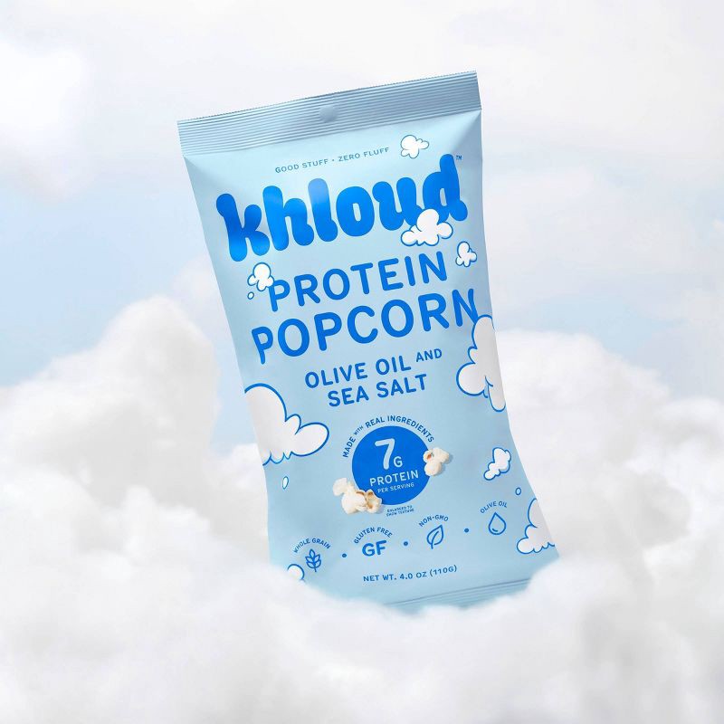 slide 5 of 5, Khloud Olive Oil and Sea Salt Protein Popcorn - 4oz, 4 oz