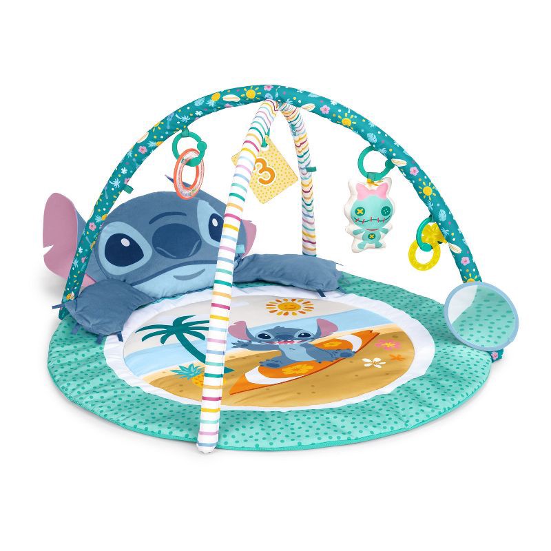slide 1 of 8, Bright Starts Disney Baby Stitch Gym - Aqua Blue, 1 ct