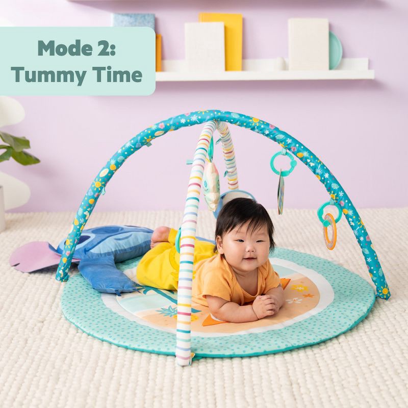 slide 3 of 8, Bright Starts Disney Baby Stitch Gym - Aqua Blue, 1 ct