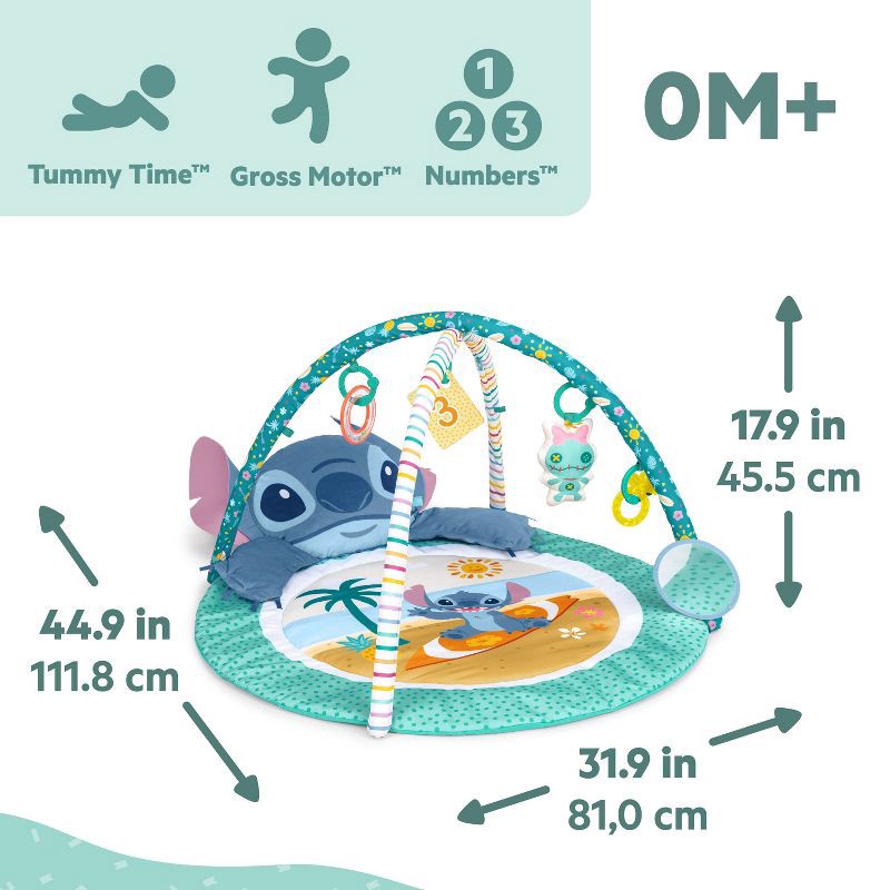 slide 8 of 8, Bright Starts Disney Baby Stitch Gym - Aqua Blue, 1 ct