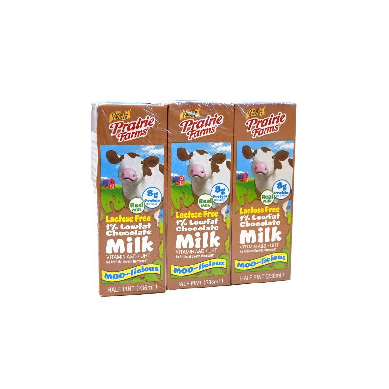 slide 2 of 11, Prairie Farms 1% Chocolate Lactose Free Milk - 3pk/8 fl oz, 3 ct, 8 fl oz