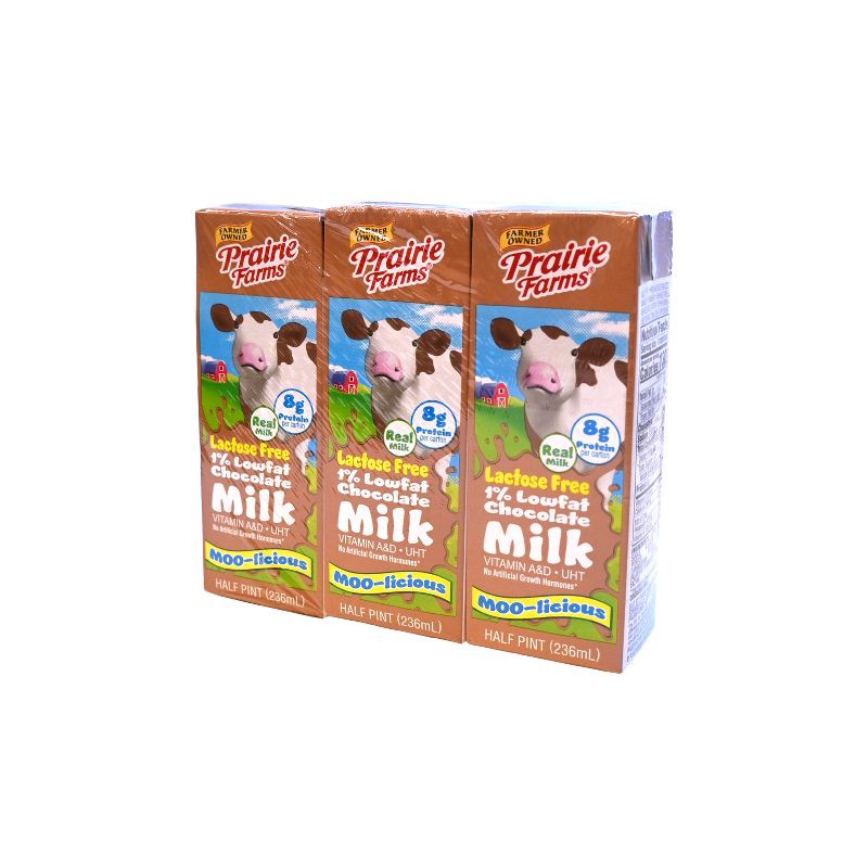 slide 3 of 11, Prairie Farms 1% Chocolate Lactose Free Milk - 3pk/8 fl oz, 3 ct, 8 fl oz
