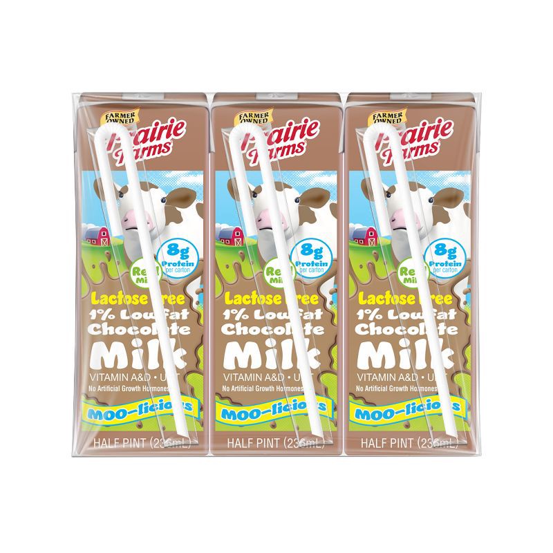 slide 4 of 11, Prairie Farms 1% Chocolate Lactose Free Milk - 3pk/8 fl oz, 3 ct, 8 fl oz