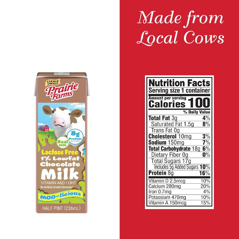 slide 6 of 11, Prairie Farms 1% Chocolate Lactose Free Milk - 3pk/8 fl oz, 3 ct, 8 fl oz