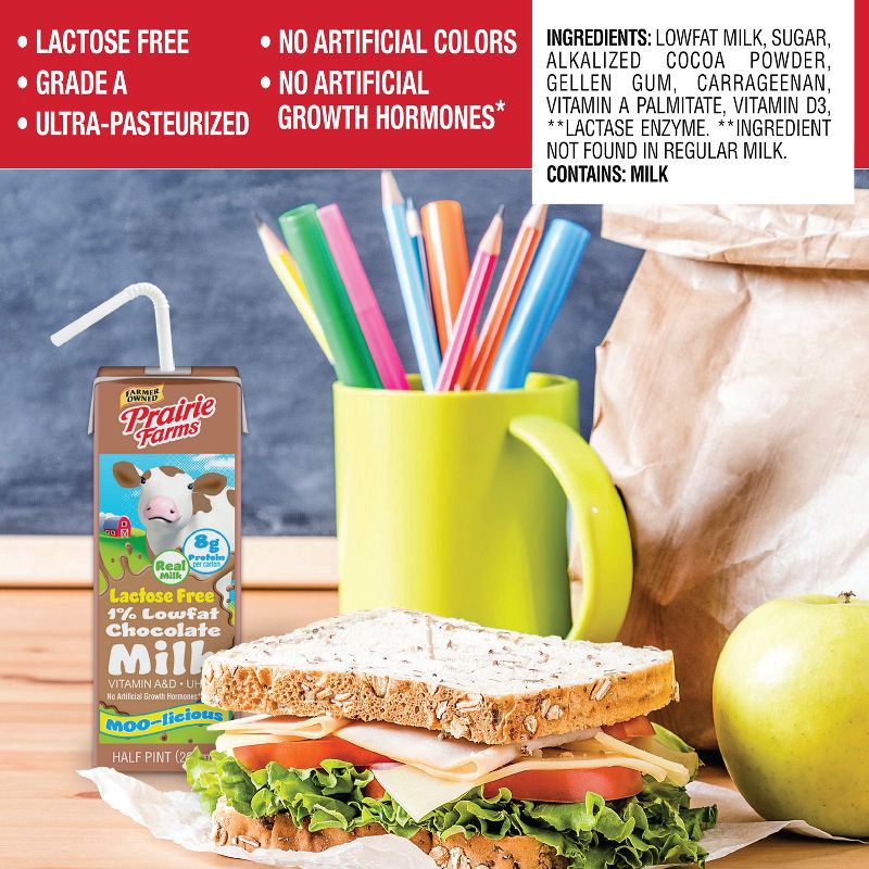 slide 7 of 11, Prairie Farms 1% Chocolate Lactose Free Milk - 3pk/8 fl oz, 3 ct, 8 fl oz