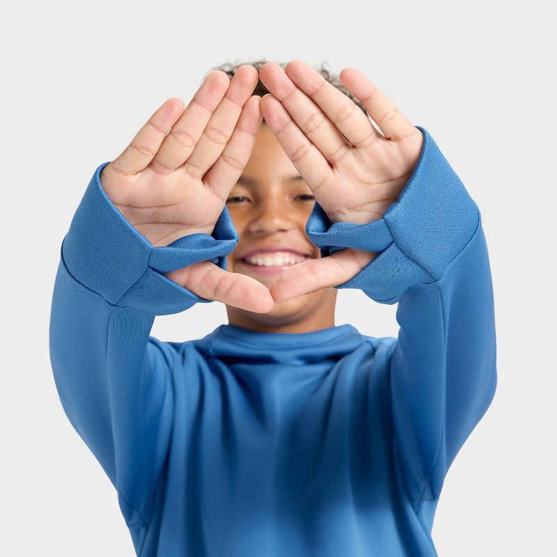 slide 3 of 3, Boys' Tech Fleece Hoodie Sweatshirt - All In Motion™ Blue M, 1 ct