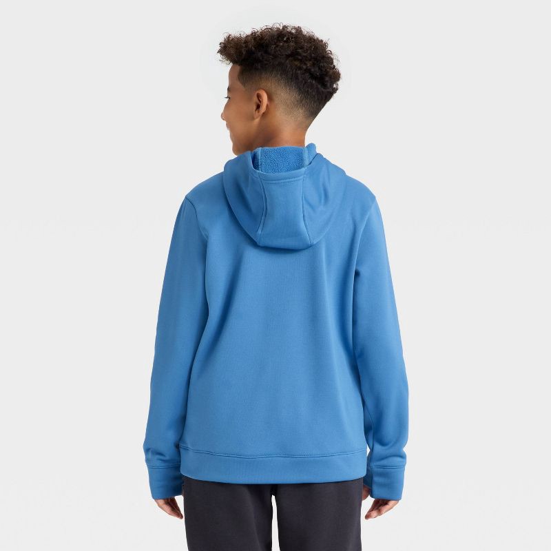 slide 2 of 3, Boys' Tech Fleece Hoodie Sweatshirt - All In Motion™ Blue L, 1 ct