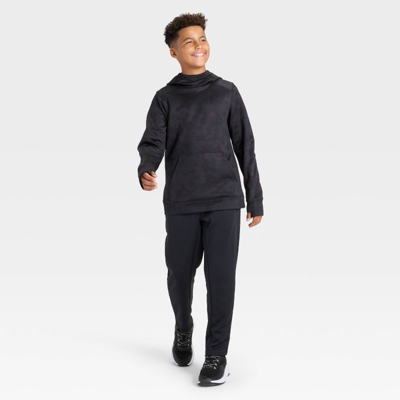 slide 3 of 3, Boys' Tech Fleece Hoodie Sweatshirt - All In Motion™ Black M, 1 ct
