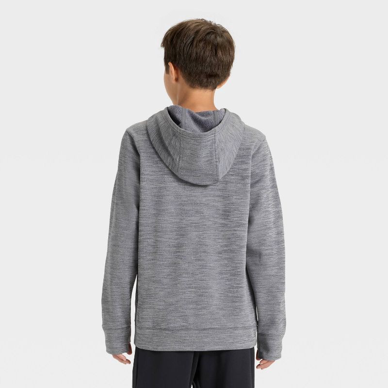 slide 2 of 3, Boys' Tech Fleece Hoodie Sweatshirt - All In Motion™ Dark Gray XL, 1 ct