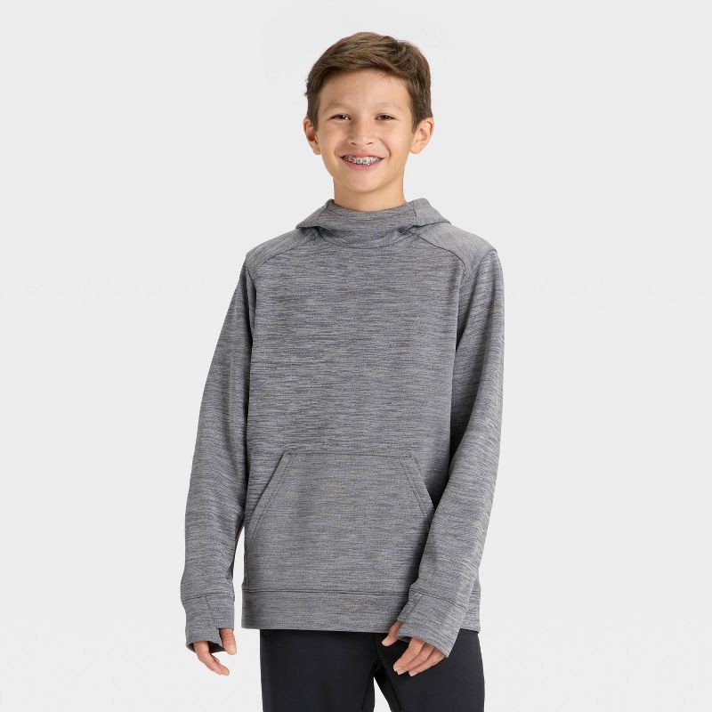 slide 1 of 3, Boys' Tech Fleece Hoodie Sweatshirt - All In Motion™ Dark Gray XL, 1 ct