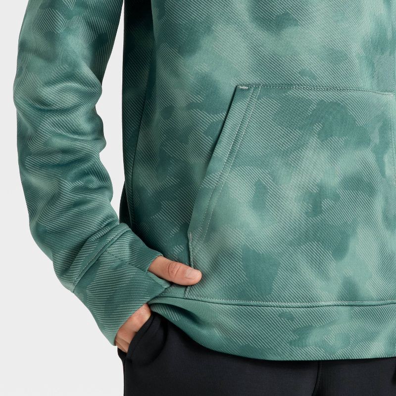 slide 3 of 3, Boys' Tech Fleece Hoodie Sweatshirt - All In Motion™ Green S, 1 ct