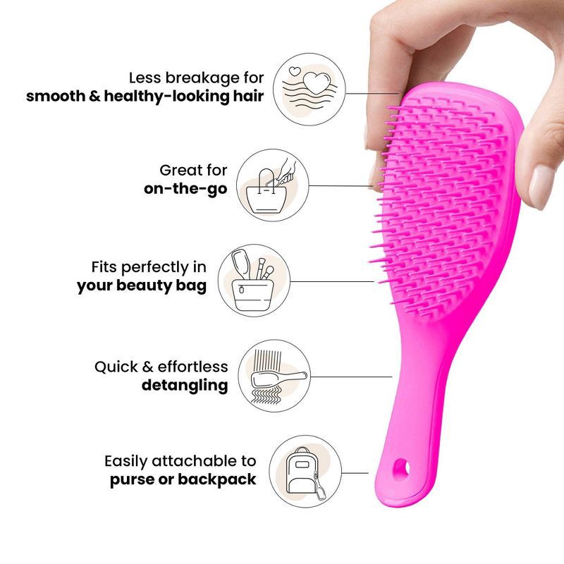 slide 5 of 10, Tangle Teezer Mini Ultimate Detangler Hair Brush - Pink, 1 ct