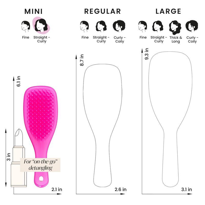 slide 8 of 10, Tangle Teezer Mini Ultimate Detangler Hair Brush - Pink, 1 ct