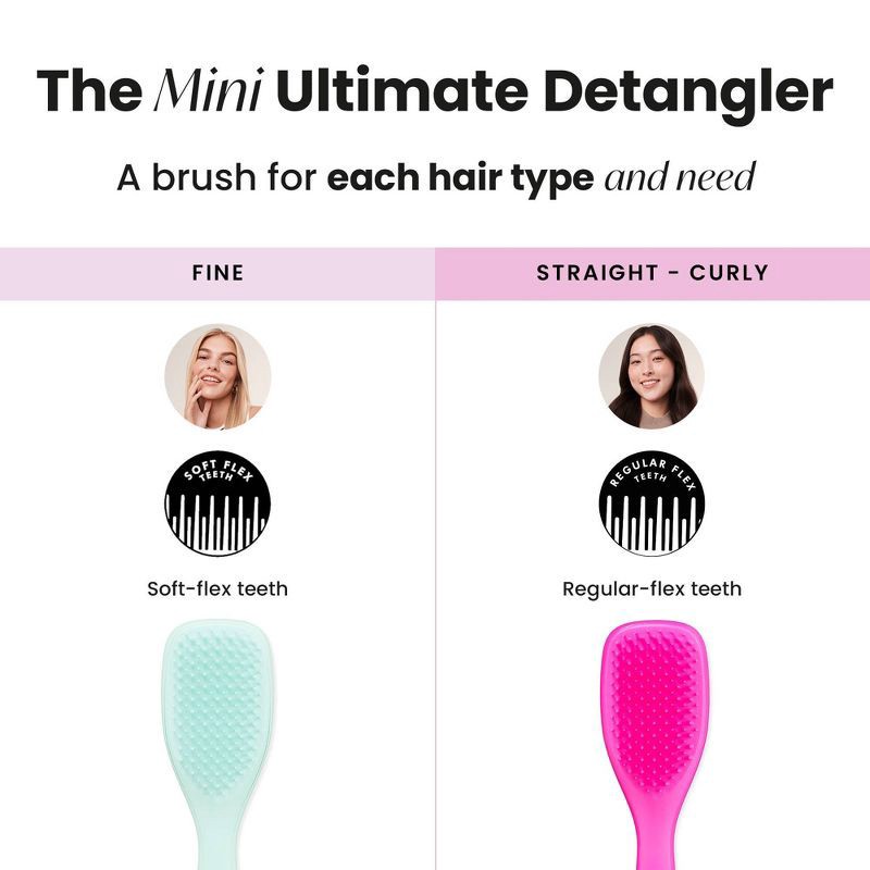 slide 10 of 10, Tangle Teezer Mini Ultimate Detangler Hair Brush - Pink, 1 ct