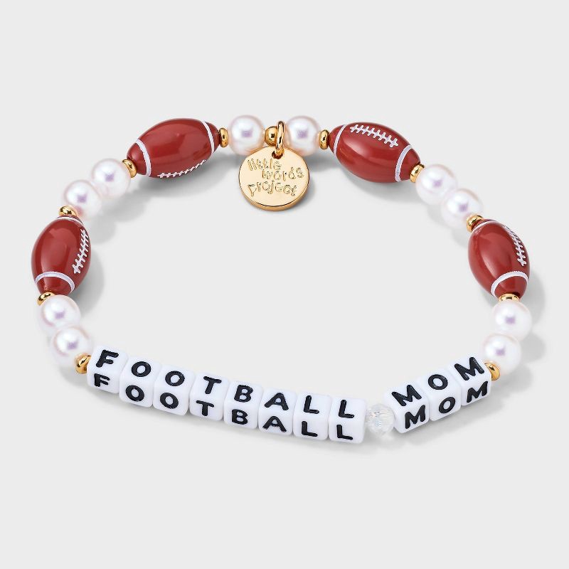 slide 3 of 5, Little Words Project Football Mom Beaded Bracelet - Brown, 1 ct