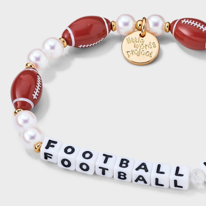 slide 5 of 5, Little Words Project Football Mom Beaded Bracelet - Brown, 1 ct
