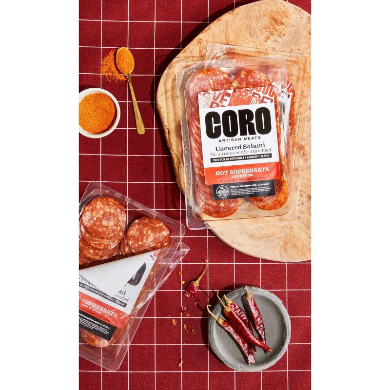 slide 4 of 6, Coro Foods Uncured Hot Sopressata Salami - 3oz, 3 oz