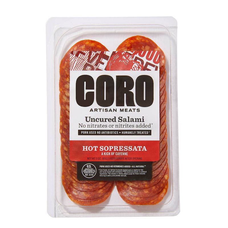 slide 1 of 6, Coro Foods Uncured Hot Sopressata Salami - 3oz, 3 oz