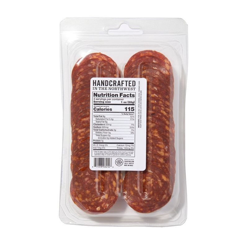 slide 5 of 6, Coro Foods Uncured Cocoa, Cinnamon and Chipotle Salami - 3oz, 3 oz