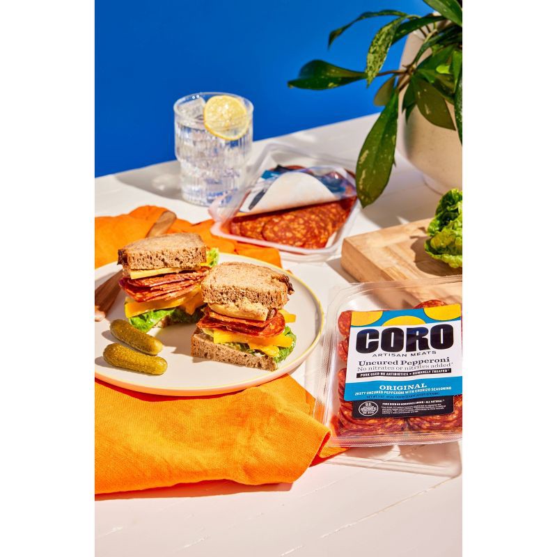 slide 3 of 6, Coro Foods Uncured Pepperoni - 3oz, 3 oz