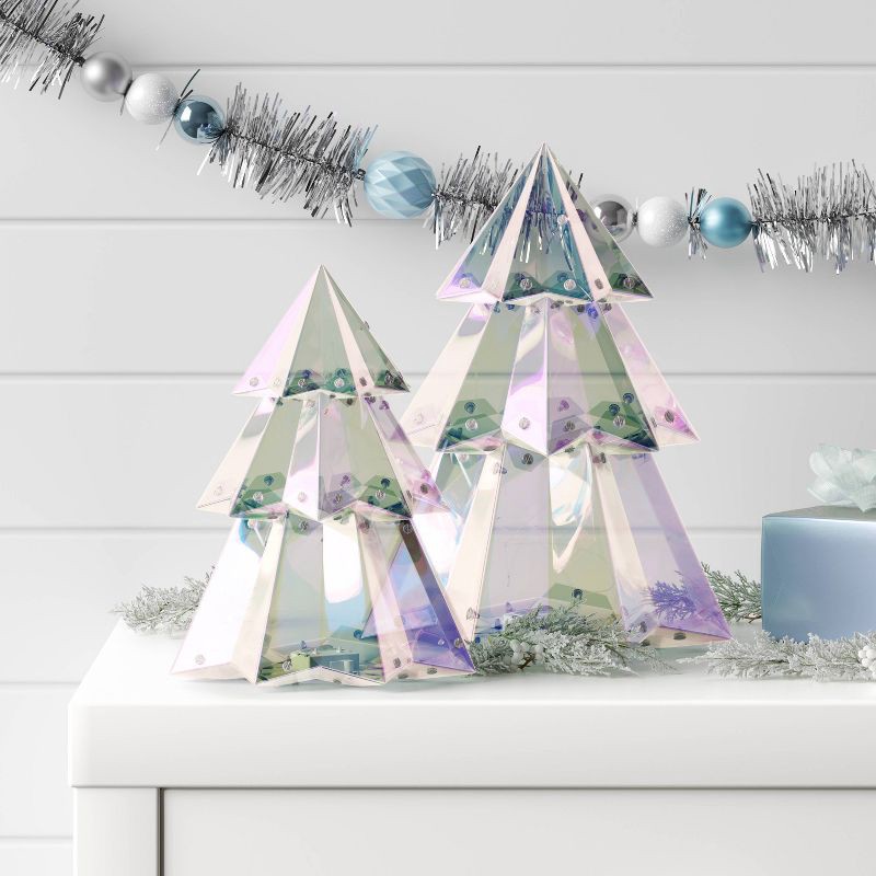 slide 2 of 4, 9.6" Christmas Lit Iridescent Tree Decor - Wondershop™, 1 ct