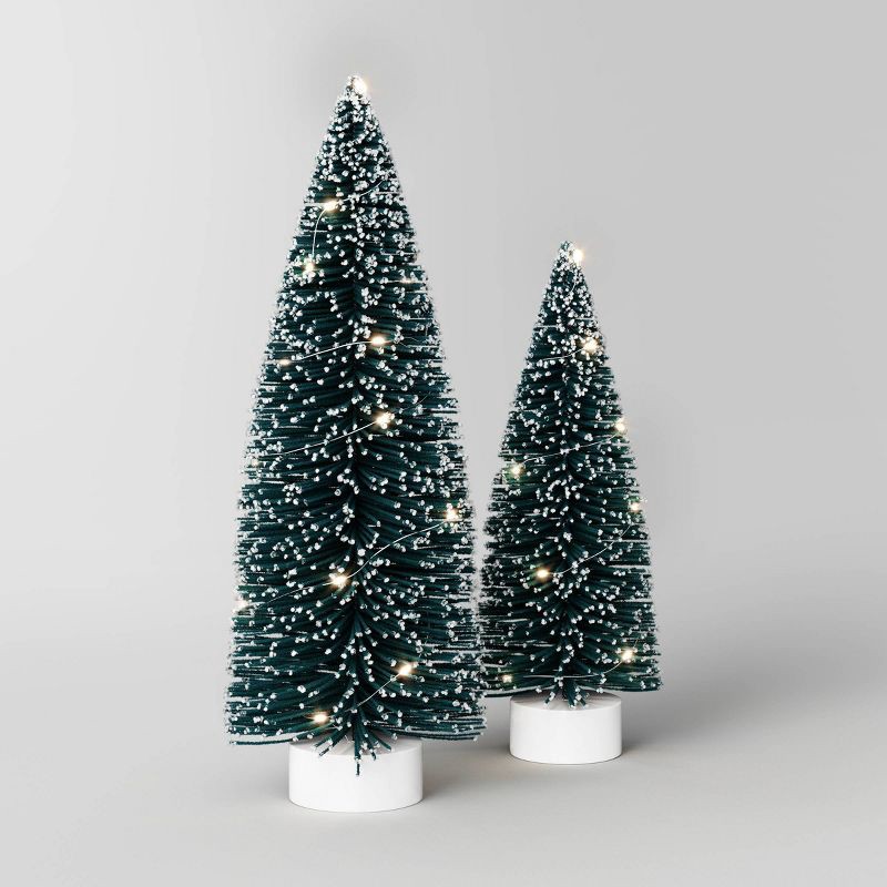 slide 1 of 3, 2pk Christmas Lit Sisal Tree Decor Green - Wondershop™, 2 ct