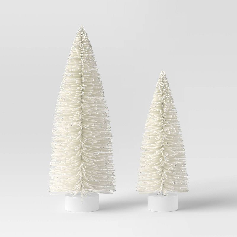 slide 3 of 4, 2ct Christmas Lit Sisal Tree White - Wondershop™, 2 ct