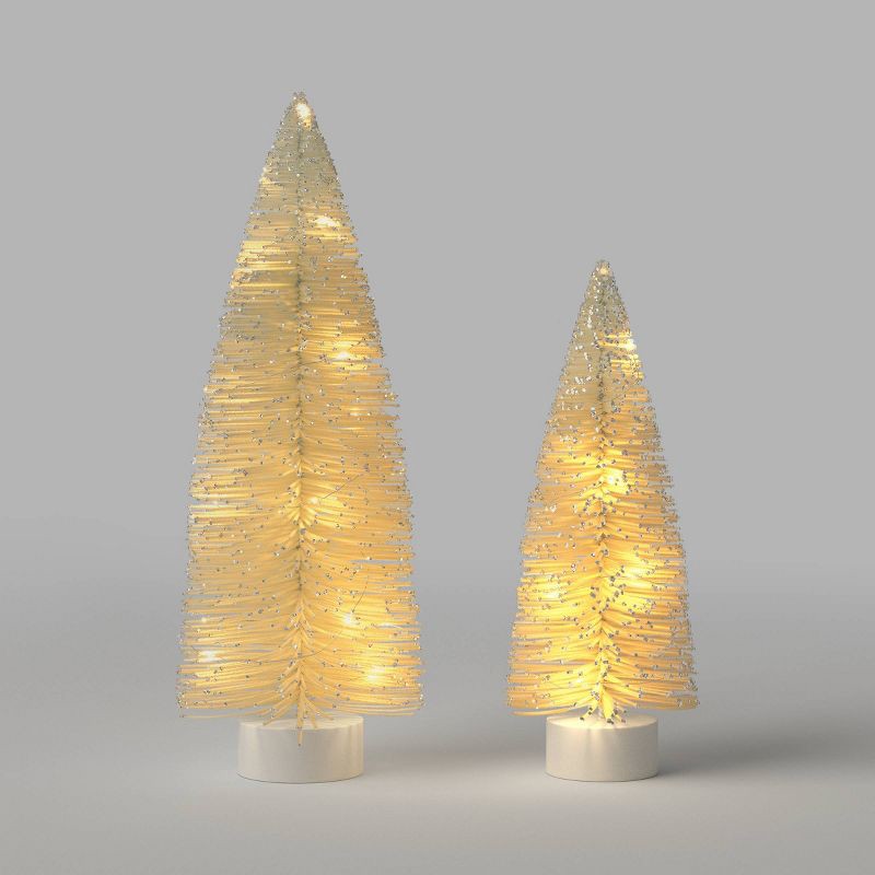 slide 1 of 4, 2ct Christmas Lit Sisal Tree White - Wondershop™, 2 ct