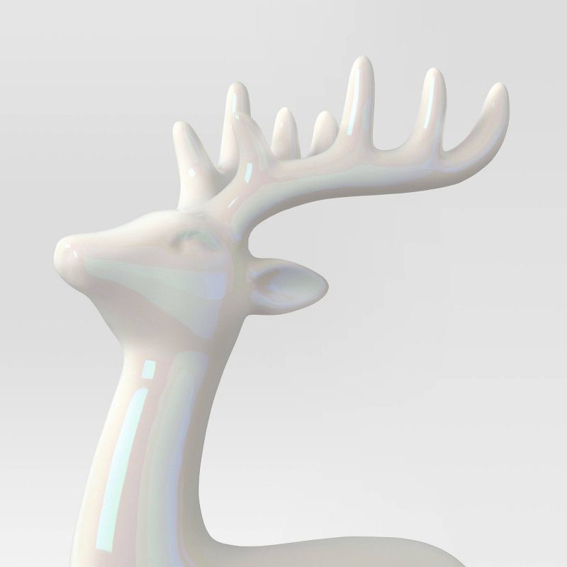 slide 3 of 3, Christmas Ceramic Iridescent Deer Figural - Wondershop™, 1 ct