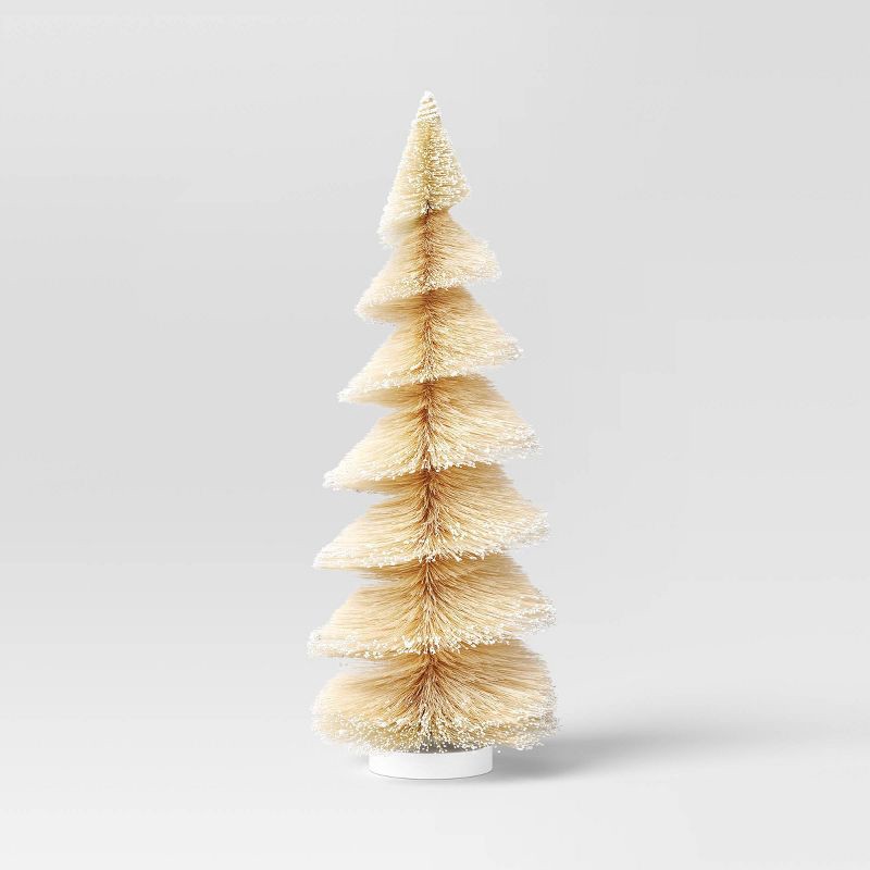 slide 1 of 3, 16" Christmas Spiral Sisal Tree White Flock - Wondershop™, 1 ct