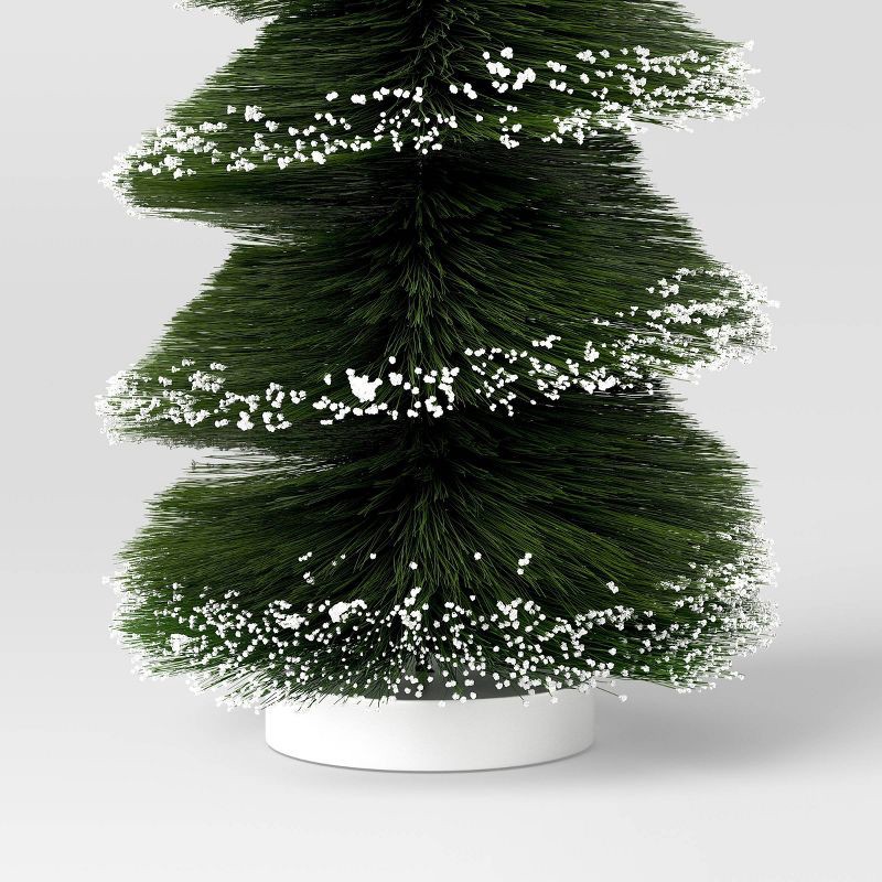 slide 3 of 3, 16" Christmas Spiral Sisal Tree Green/White Flock - Wondershop™, 1 ct
