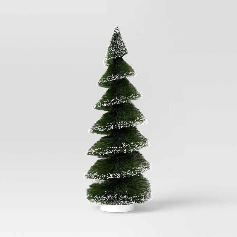 slide 1 of 3, 16" Christmas Spiral Sisal Tree Green/White Flock - Wondershop™, 1 ct