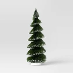 16" Christmas Spiral Sisal Tree Green/White Flock - Wondershop™