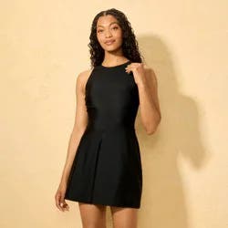 Women's High Neck Swim Dress - Shade & Shore™ Black XS