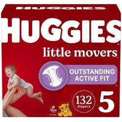 Huggies Little Movers Active Fit Diapers - Size 5 - 132ct