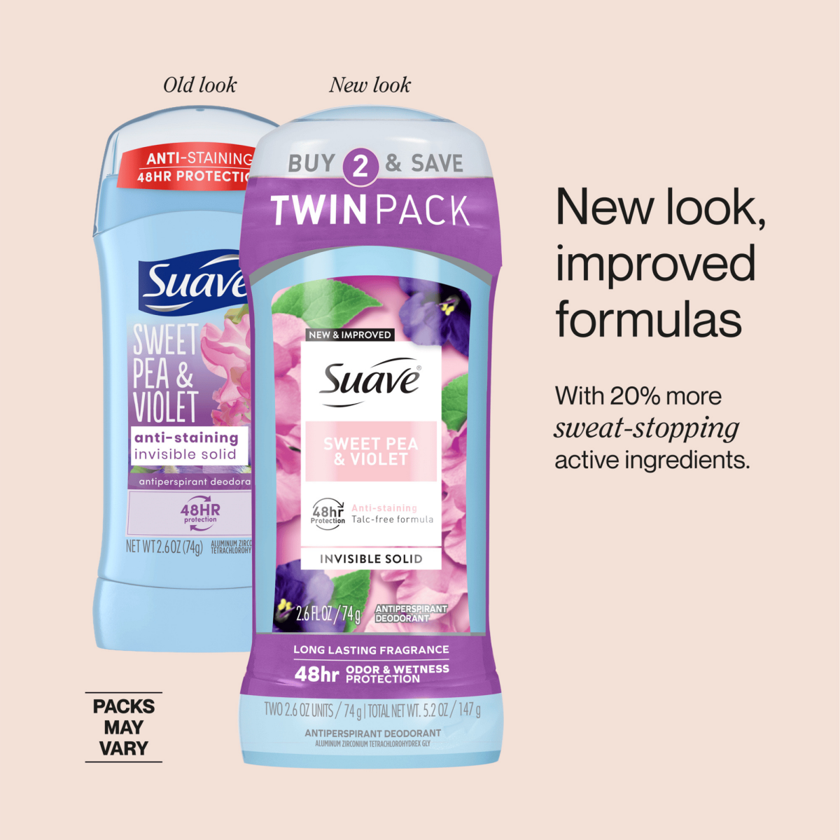 slide 24 of 25, Suave Deodorant Antiperspirant Deodorant Stick Sweet Pea Violet, 2.6 oz 2 Count, 2 ct; 2.6 oz