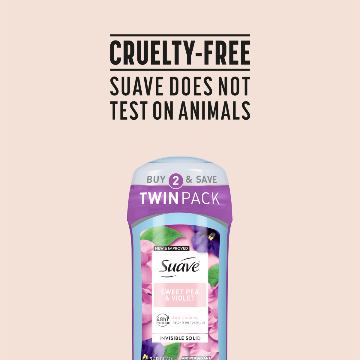 slide 15 of 25, Suave Deodorant Antiperspirant Deodorant Stick Sweet Pea Violet, 2.6 oz 2 Count, 2 ct; 2.6 oz