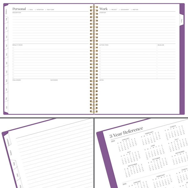 slide 9 of 10, 2024-2025 Cambridge Workstyle Balance Weekly/Monthly Academic Planner, 8-1/2"" X 11"", Purple Swirl, July 2024 To June 2025, 1606-905A-19, 1 ct