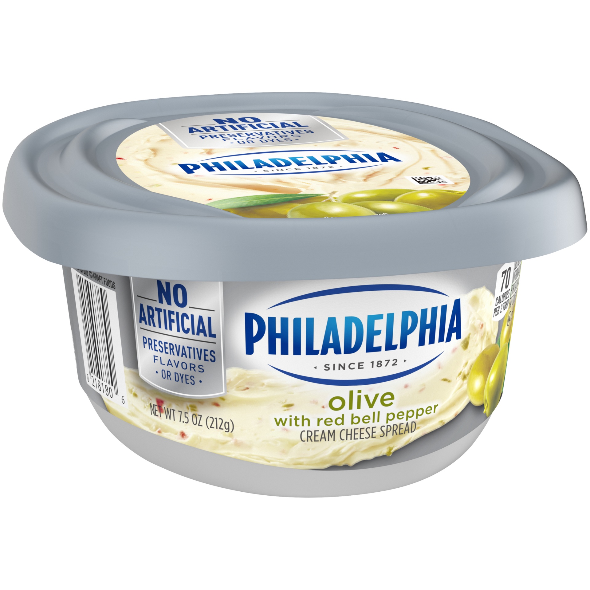 slide 2 of 6, Philadelphia Olive With Red Bell Pepper Cream Cheese Spread, 8 oz