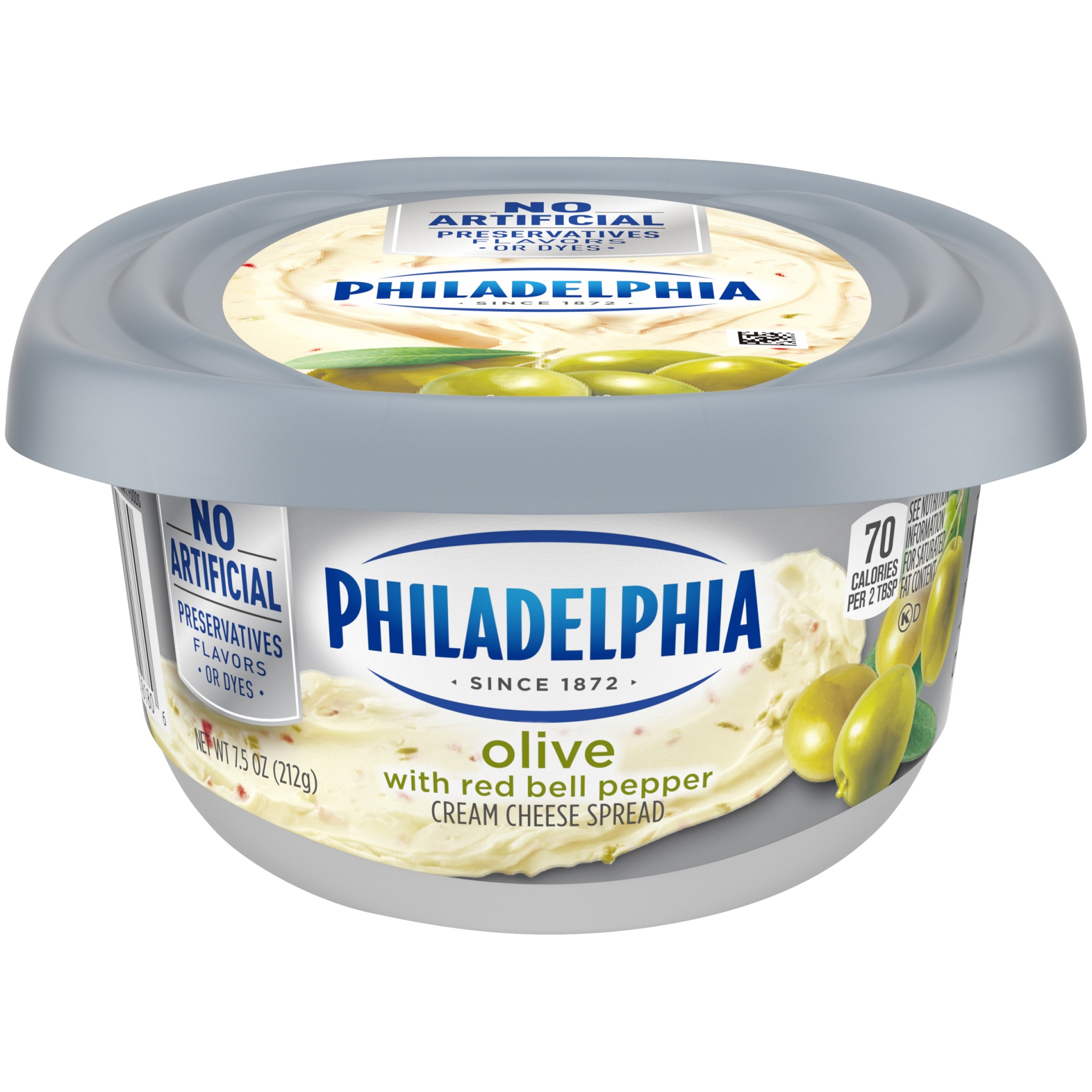 slide 1 of 6, Philadelphia Olive With Red Bell Pepper Cream Cheese Spread, 8 oz